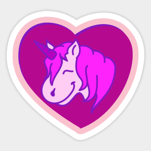 Einhorn Herz rosa Sticker